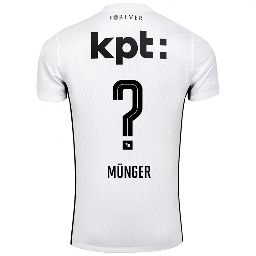 Hombre Camiseta Nil Münger #0 Blanco Negro 2ª Equipación 2024/25 La Camisa Perú