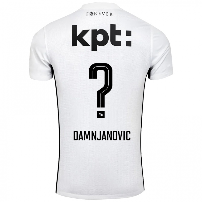 Hombre Camiseta Lazar Damnjanovic #0 Blanco Negro 2ª Equipación 2024/25 La Camisa Perú