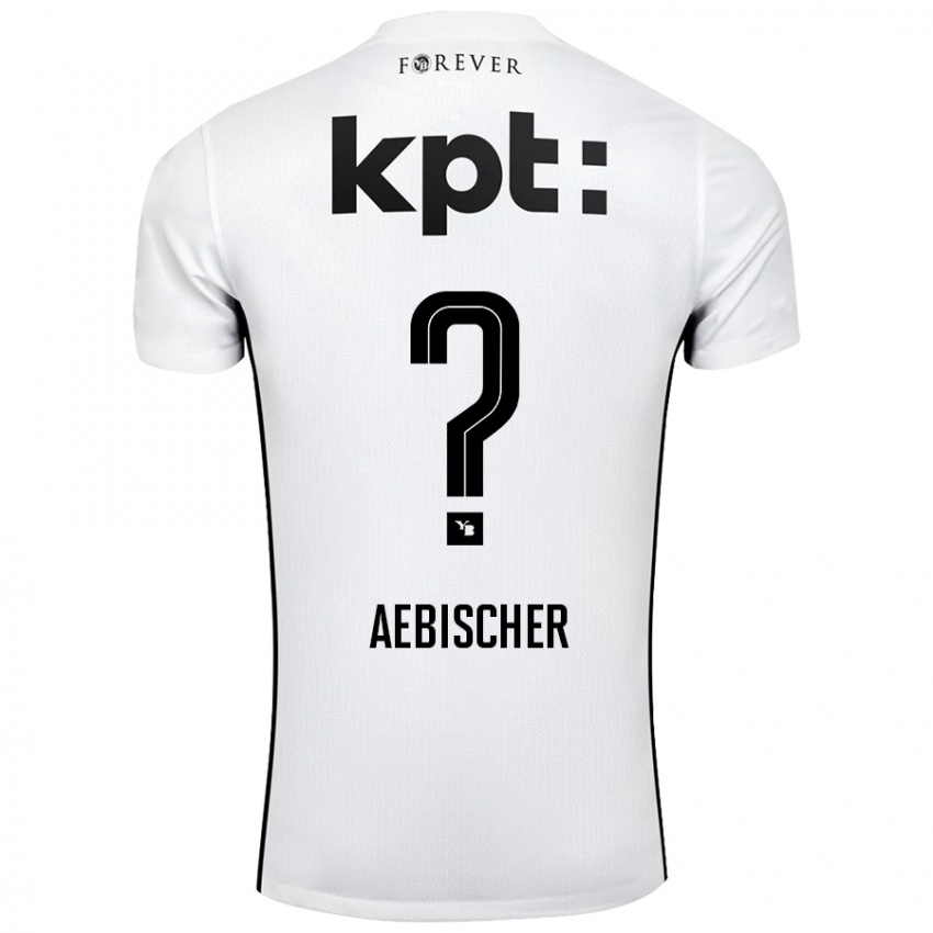 Hombre Camiseta Nico Aebischer #0 Blanco Negro 2ª Equipación 2024/25 La Camisa Perú