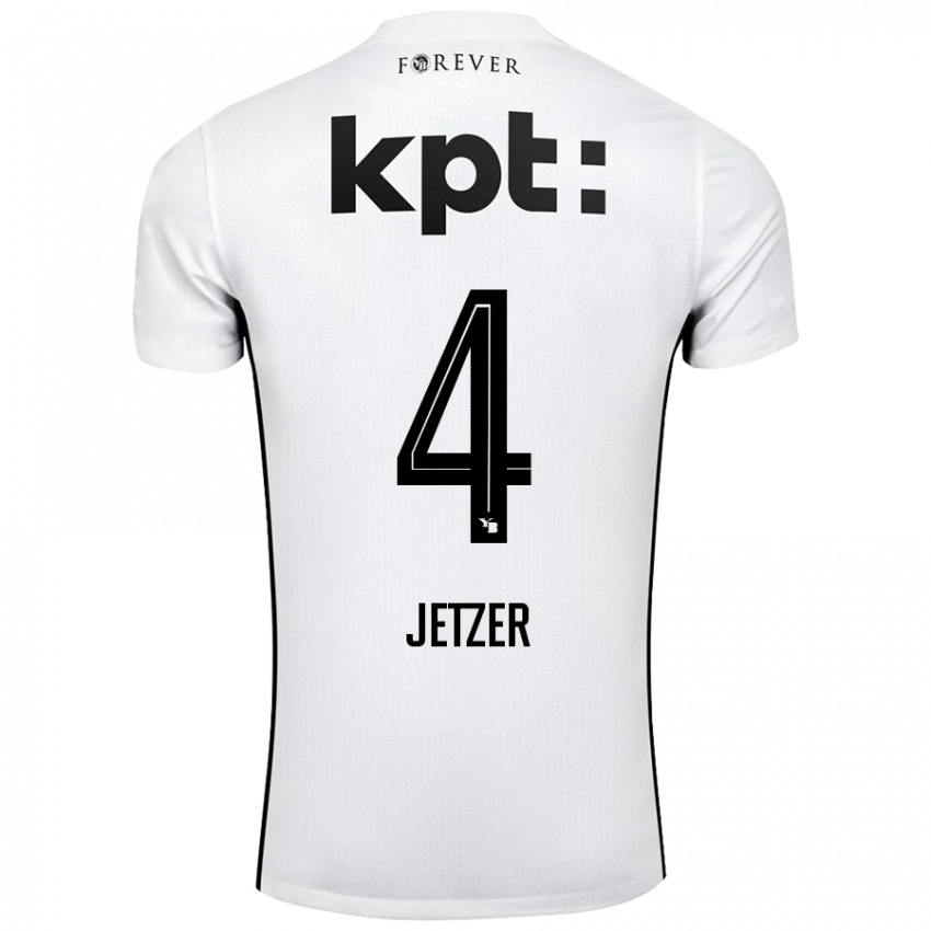 Hombre Camiseta Lorin Jetzer #4 Blanco Negro 2ª Equipación 2024/25 La Camisa Perú