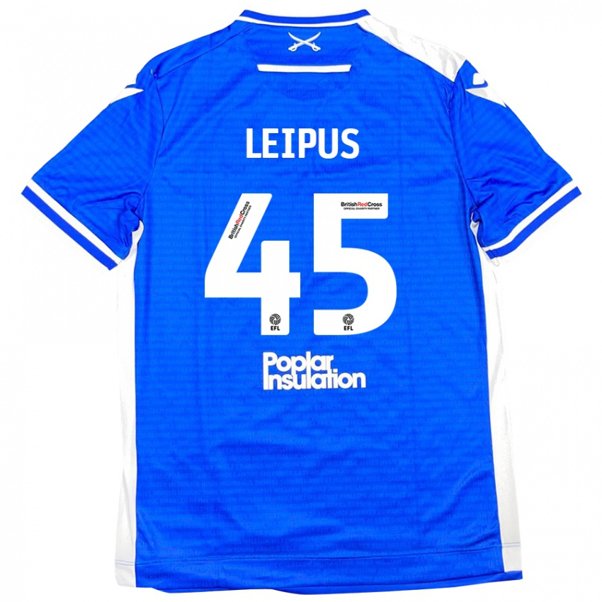 Mujer Camiseta Brooklyn Leipus #45 Azul Blanco 1ª Equipación 2024/25 La Camisa Perú