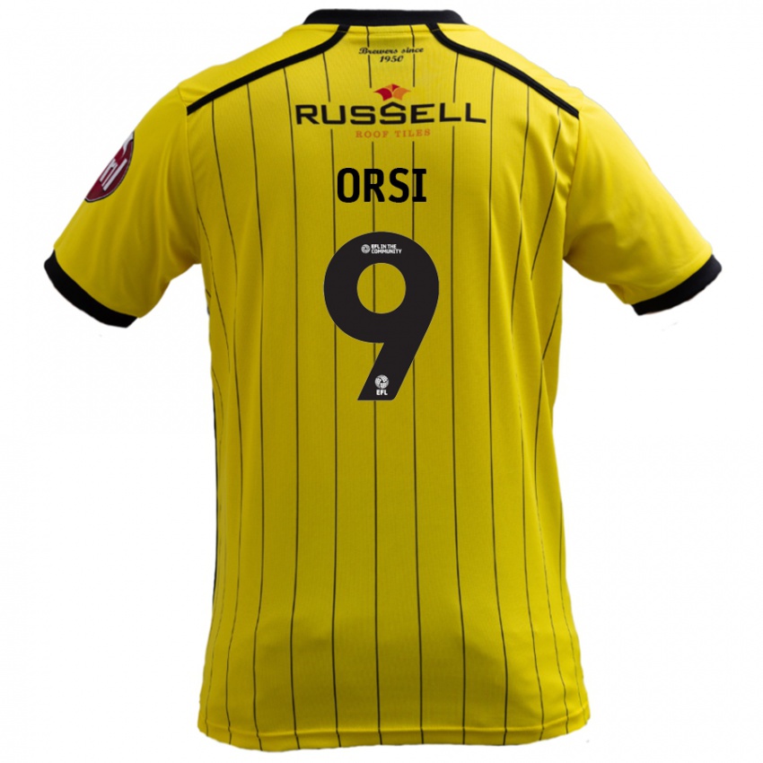 Mujer Camiseta Danilo Orsi #9 Amarillo 1ª Equipación 2024/25 La Camisa Perú