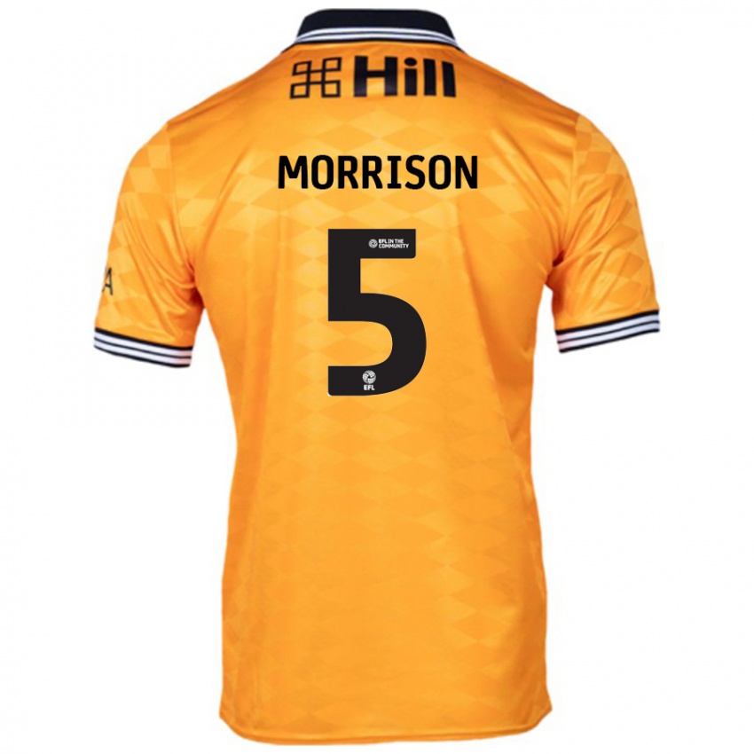 Mujer Camiseta Michael Morrison #5 Naranja 1ª Equipación 2024/25 La Camisa Perú