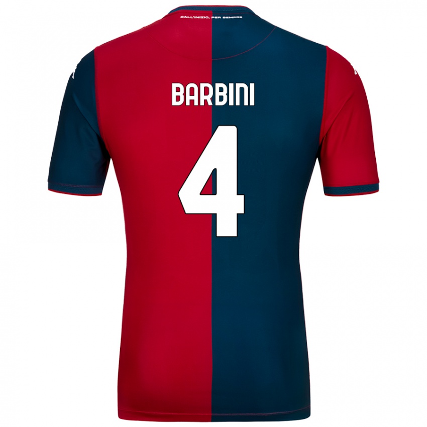 Mujer Camiseta Matteo Barbini #4 Rojo Azul Oscuro 1ª Equipación 2024/25 La Camisa Perú