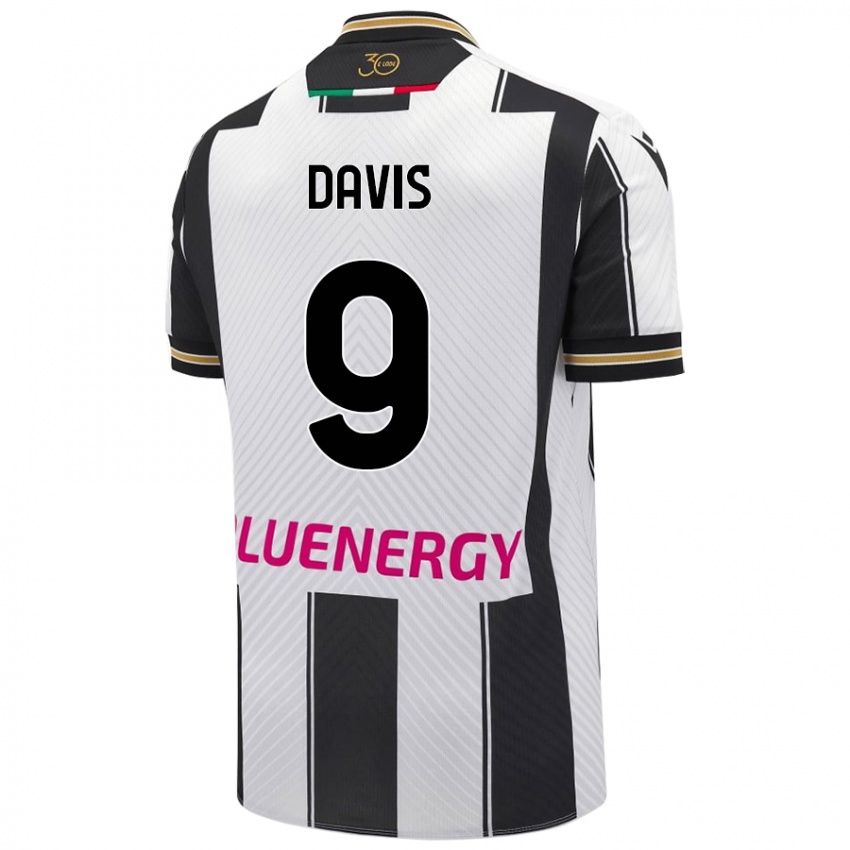 Mujer Camiseta Keinan Davis #9 Blanco Negro 1ª Equipación 2024/25 La Camisa Perú