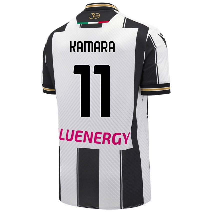 Mujer Camiseta Hassane Kamara #11 Blanco Negro 1ª Equipación 2024/25 La Camisa Perú