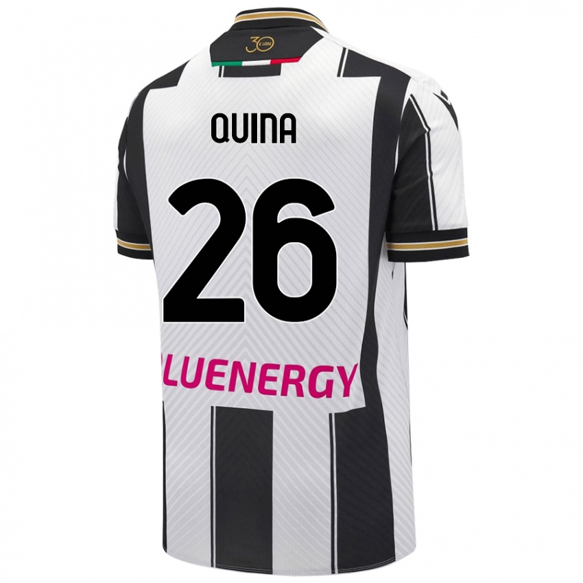 Mujer Camiseta Domingos Quina #26 Blanco Negro 1ª Equipación 2024/25 La Camisa Perú