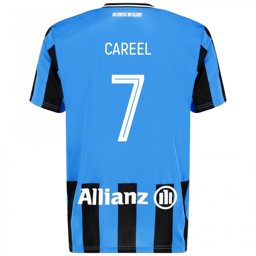 Mujer Camiseta Oona Careel #7 Azul Cielo Negro 1ª Equipación 2024/25 La Camisa Perú