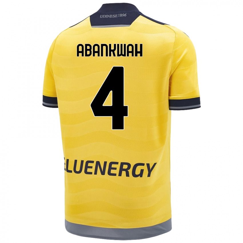 Mujer Camiseta James Abankwah #4 Dorado 2ª Equipación 2024/25 La Camisa Perú