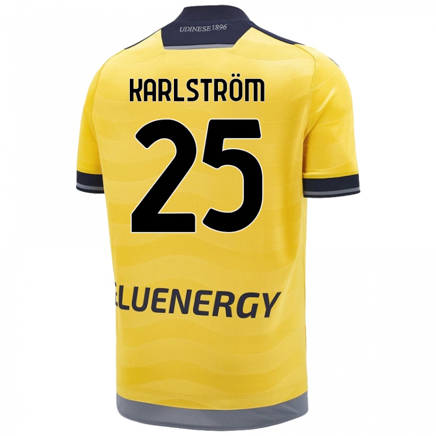 Mujer Camiseta Jesper Karlström #25 Dorado 2ª Equipación 2024/25 La Camisa Perú