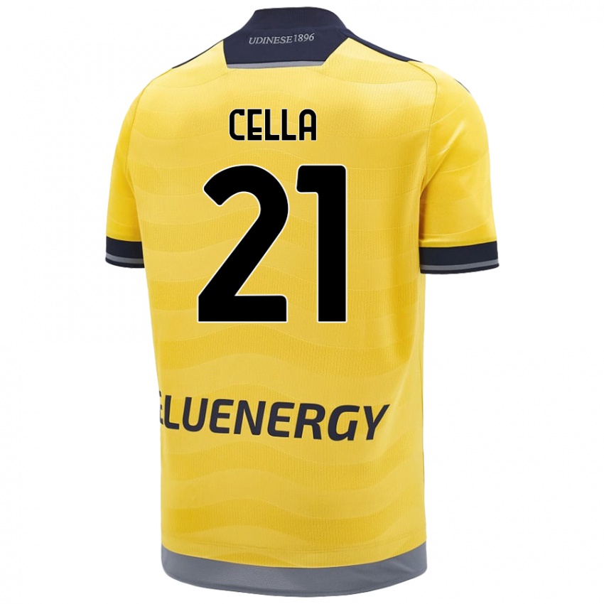 Mujer Camiseta Leonardo Cella #21 Dorado 2ª Equipación 2024/25 La Camisa Perú