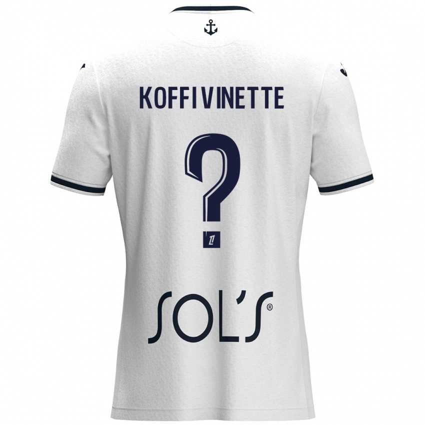 Mujer Camiseta Enzo Koffi Vinette #0 Blanco Azul Oscuro 2ª Equipación 2024/25 La Camisa Perú