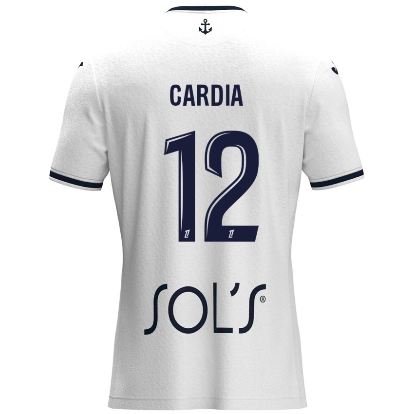 Mujer Camiseta Mickaëla Cardia #12 Blanco Azul Oscuro 2ª Equipación 2024/25 La Camisa Perú