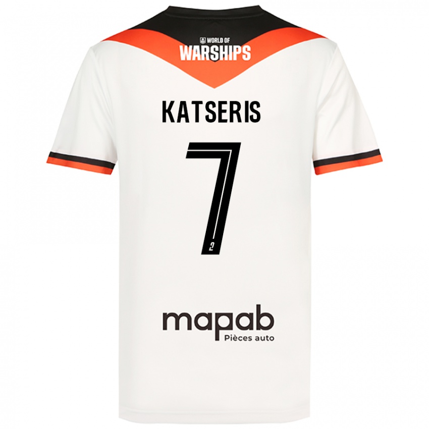 Mujer Camiseta Panos Katseris #7 Blanco 2ª Equipación 2024/25 La Camisa Perú