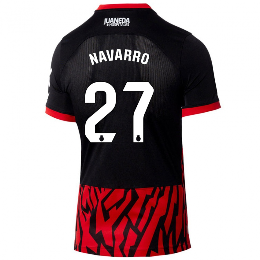 Hombre Camiseta Robert Navarro #27 Negro Rojo 1ª Equipación 2024/25 La Camisa Perú