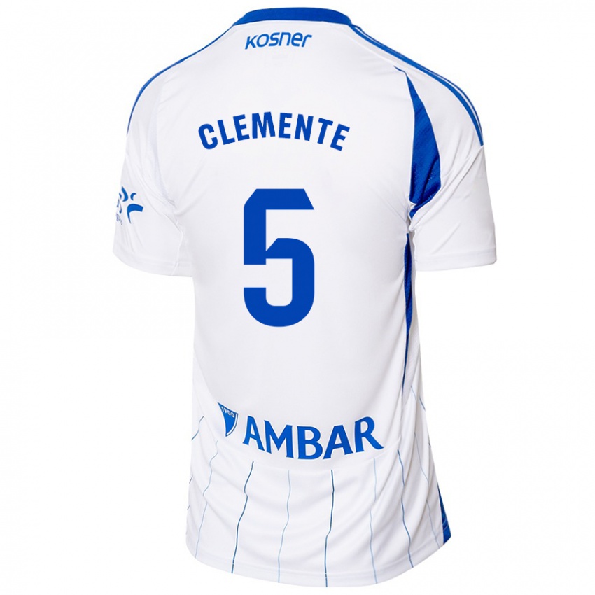 Hombre Camiseta Enrique Clemente #5 Rojo Blanco 1ª Equipación 2024/25 La Camisa Perú