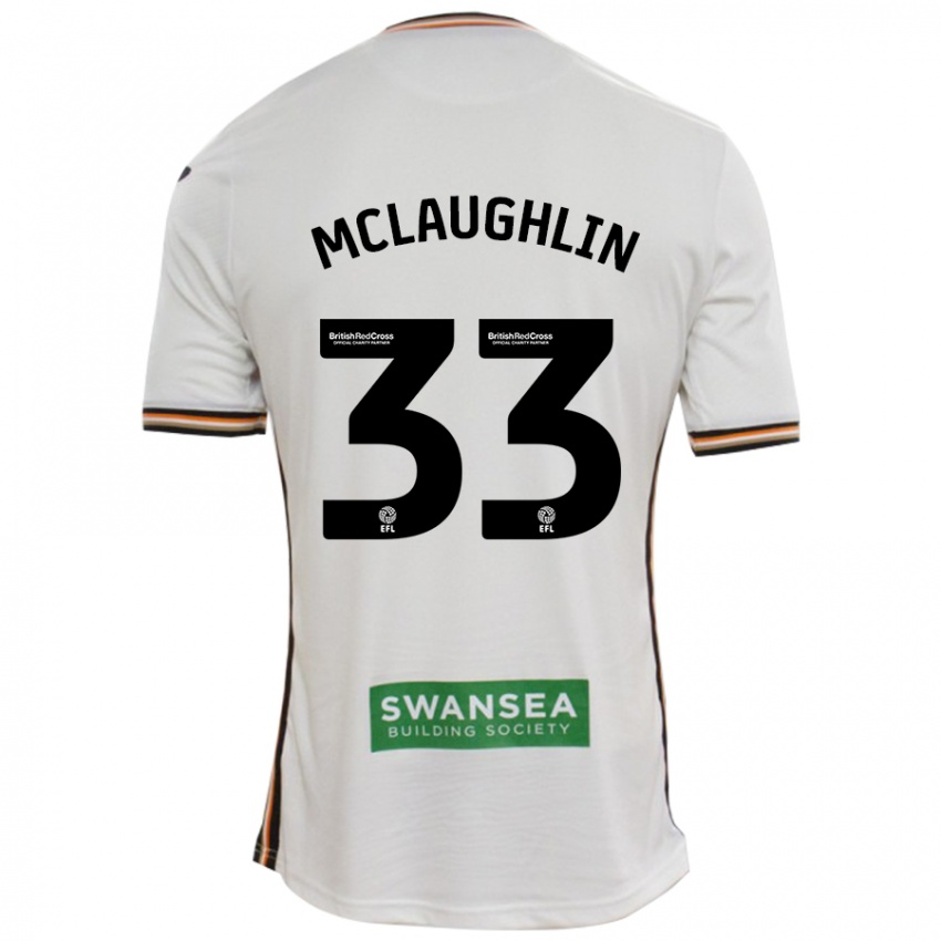 Mujer Camiseta Jon Mclaughlin #33 Blanco 1ª Equipación 2024/25 La Camisa Perú