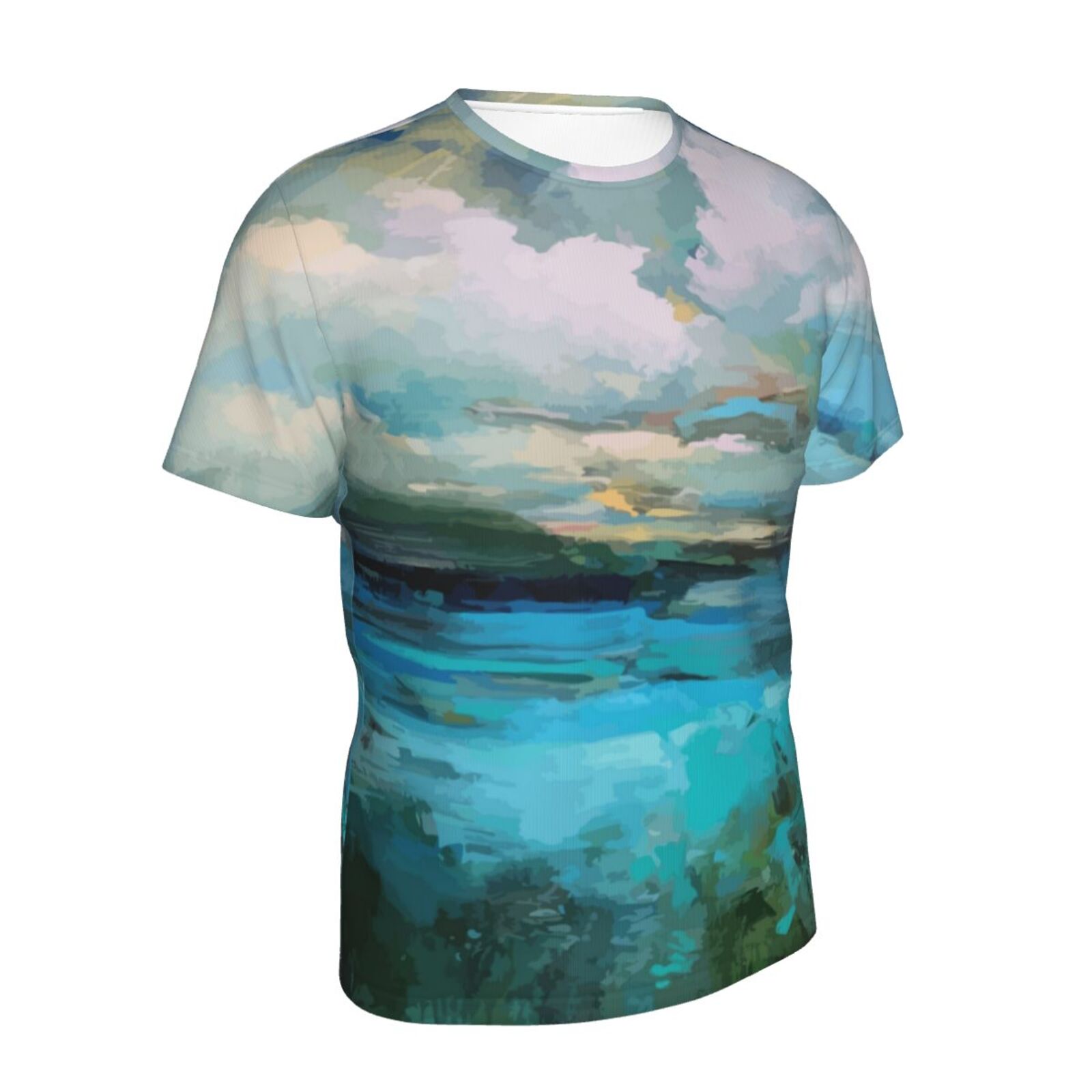 Camiseta Perú Clásica Nubes Sobre Los Elementos De Pintura Del Lago