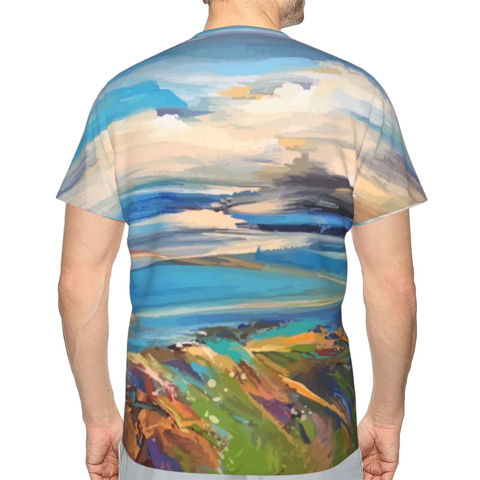 Camiseta Perú Clásica Elementos De Pintura A Distancia Azul